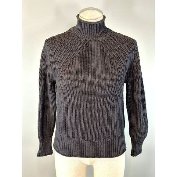 J. Crew NWT Relaxed Rollneck Sweater in Black Size XXS - Picture 1 of 5